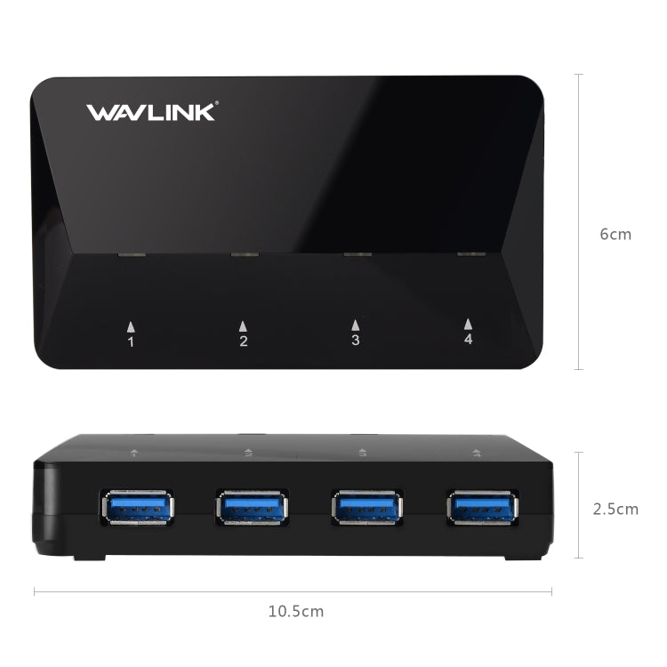 WAVLINK WL-UH3042P1 2.4A Fast Charging Adapter for Keyboard Mouse 4-Port USB3.0 HUB(EU Plug) - USB 3.0 HUB by WAVLINK | Online Shopping South Africa | PMC Jewellery | Buy Now Pay Later Mobicred