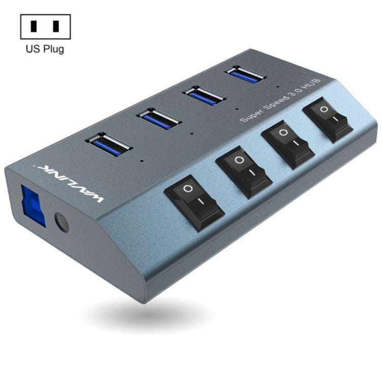 WAVLINK WL-UH3049 USB 3.0 4-Ports Desktop Fast Charger Station with Independent Switch(US Plug) - USB 3.0 HUB by WAVLINK | Online Shopping South Africa | PMC Jewellery | Buy Now Pay Later Mobicred