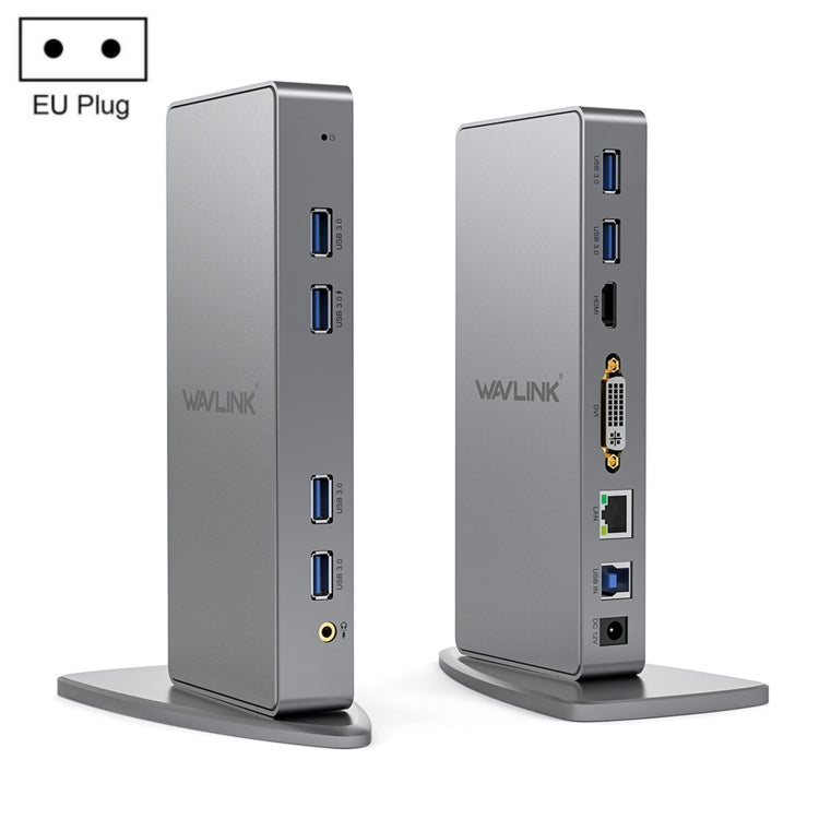 WAVLINK WL-UG39DK7 USB3.0 Hub Adapter Multi-Screen Graphics Card Universal Docking Station, Plug:EU Plug - USB HUB by WAVLINK | Online Shopping South Africa | PMC Jewellery | Buy Now Pay Later Mobicred