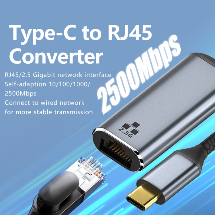 Type-C to RJ45 2500Mbps Ethernet Adapter - Cable & Adapters by PMC Jewellery | Online Shopping South Africa | PMC Jewellery | Buy Now Pay Later Mobicred