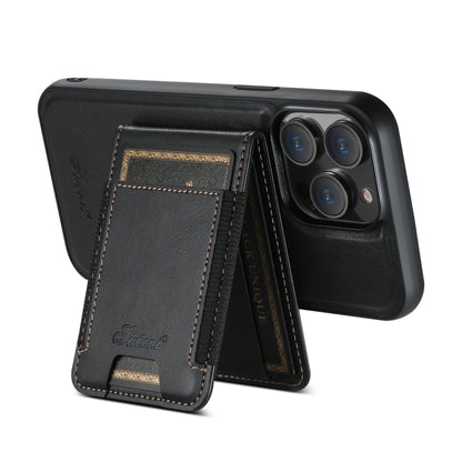 For iPhone 14 Pro Max Suteni H17 Oil Eax Leather MagSafe Detachable Wallet Phone Case(Black) - iPhone 14 Pro Max Cases by Suteni | Online Shopping South Africa | PMC Jewellery | Buy Now Pay Later Mobicred