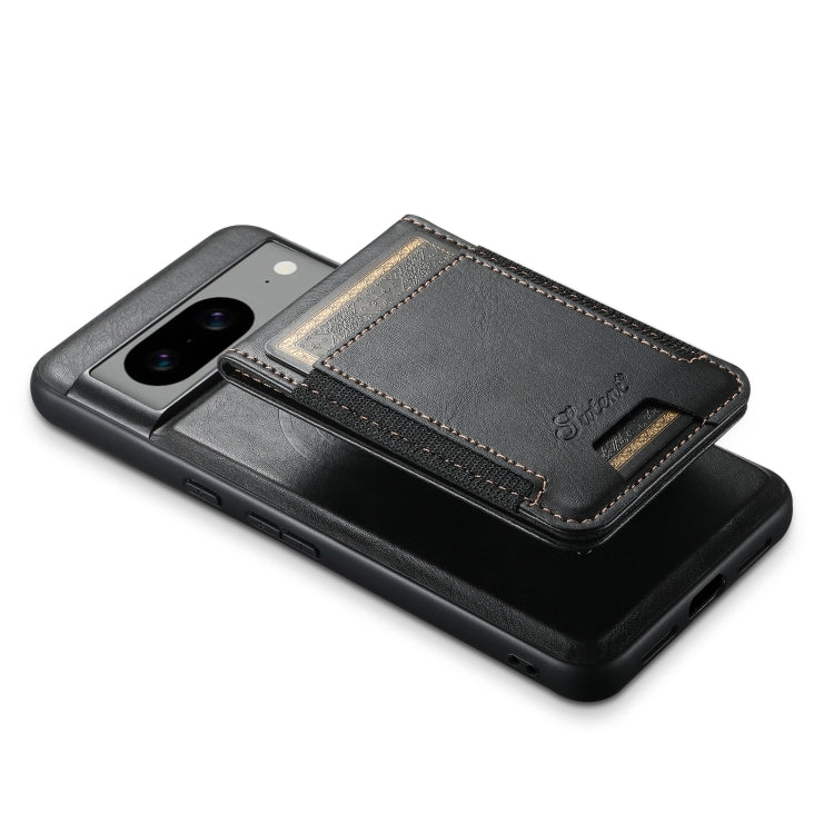 For Google Pixel 8 Pro Suteni H17 Oil Eax Leather Detachable Wallet Phone Case(Black) - Google Cases by Suteni | Online Shopping South Africa | PMC Jewellery | Buy Now Pay Later Mobicred