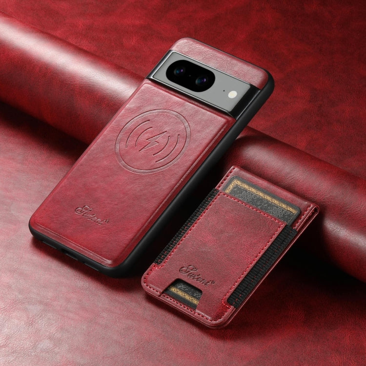 For Google Pixel 8 Pro Suteni H17 Oil Eax Leather Detachable Wallet Phone Case(Red) - Google Cases by Suteni | Online Shopping South Africa | PMC Jewellery | Buy Now Pay Later Mobicred