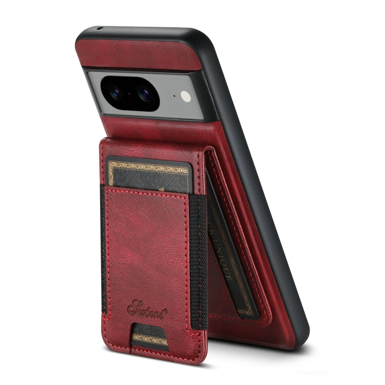 For Google Pixel 8 Pro Suteni H17 Oil Eax Leather Detachable Wallet Phone Case(Red) - Google Cases by Suteni | Online Shopping South Africa | PMC Jewellery | Buy Now Pay Later Mobicred