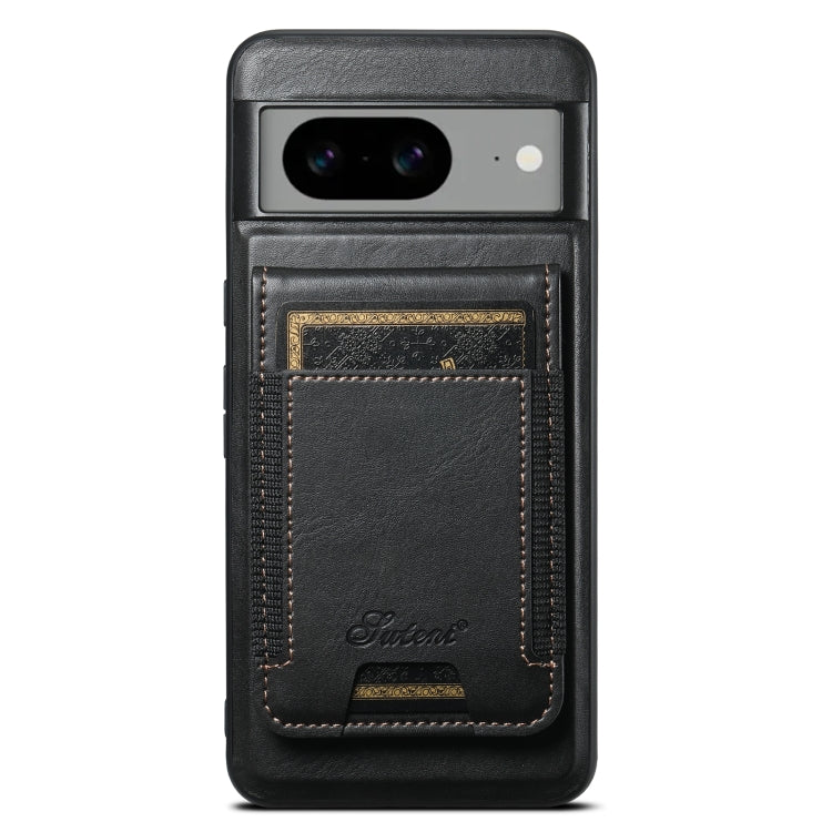 For Google Pixel 8 Suteni H17 Oil Eax Leather Detachable Wallet Phone Case(Black) - Google Cases by Suteni | Online Shopping South Africa | PMC Jewellery | Buy Now Pay Later Mobicred