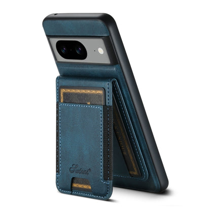 For Google Pixel 8 Suteni H17 Oil Eax Leather Detachable Wallet Phone Case(Blue) - Google Cases by Suteni | Online Shopping South Africa | PMC Jewellery | Buy Now Pay Later Mobicred