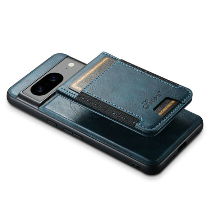 For Google Pixel 8 Suteni H17 Oil Eax Leather Detachable Wallet Phone Case(Blue) - Google Cases by Suteni | Online Shopping South Africa | PMC Jewellery | Buy Now Pay Later Mobicred