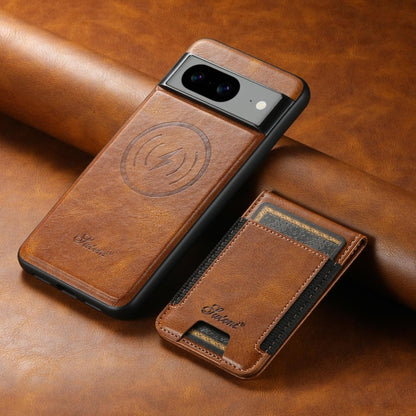 For Google Pixel 7a Suteni H17 Oil Eax Leather Detachable Wallet Phone Case(Brown) - Google Cases by Suteni | Online Shopping South Africa | PMC Jewellery | Buy Now Pay Later Mobicred