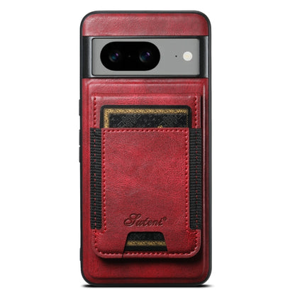 For Google Pixel 7a Suteni H17 Oil Eax Leather Detachable Wallet Phone Case(Red) - Google Cases by Suteni | Online Shopping South Africa | PMC Jewellery | Buy Now Pay Later Mobicred