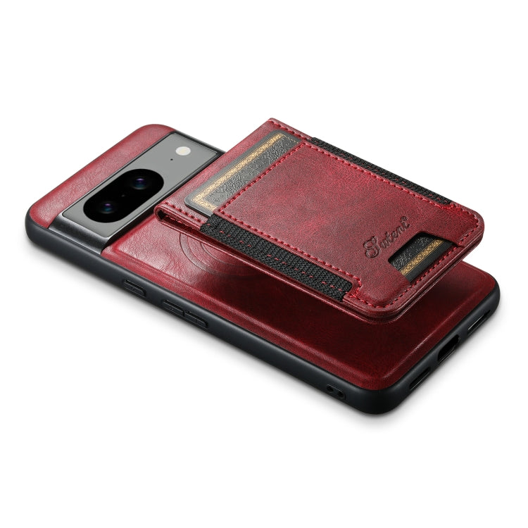 For Google Pixel 7 Suteni H17 Oil Eax Leather Detachable Wallet Phone Case(Red) - Google Cases by Suteni | Online Shopping South Africa | PMC Jewellery | Buy Now Pay Later Mobicred