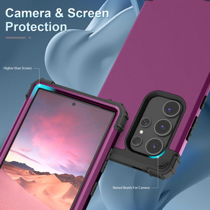 For Samsung Galaxy S24 Ultra 5G 3 in 1 Silicone Hybrid PC Shockproof Phone Case(Dark Purple) - Galaxy S24 Ultra 5G Cases by PMC Jewellery | Online Shopping South Africa | PMC Jewellery