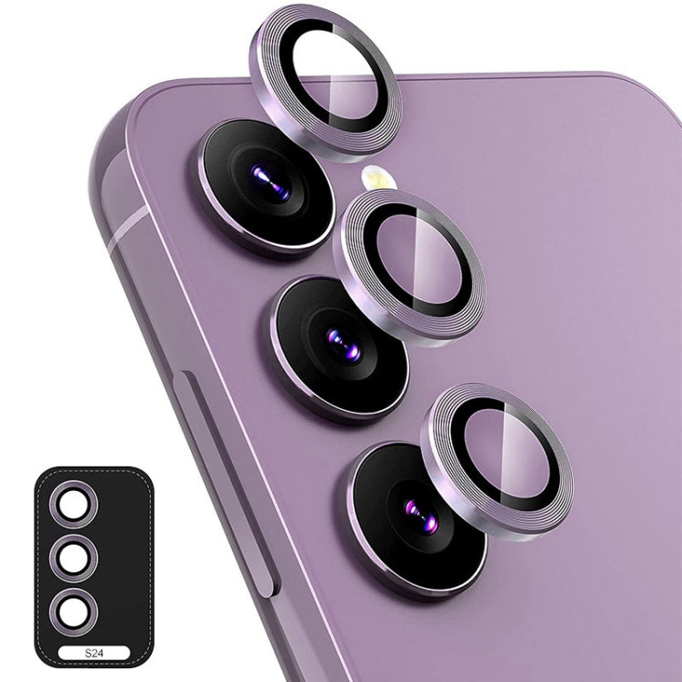 For Samsung Galaxy S24 5G ENKAY Hat-Prince 9H Rear Camera Lens Aluminium Alloy Tempered Glass Film(Purple) - Galaxy S24 5G Tempered Glass by ENKAY | Online Shopping South Africa | PMC Jewellery | Buy Now Pay Later Mobicred