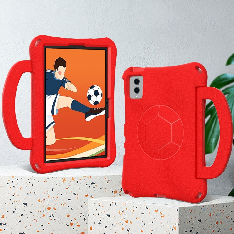 For Samsung Galaxy Tab S9 FE 11 X510 2023 Handle Football Shaped EVA Shockproof Tablet Case(Red) - Galaxy Tab S9 FE by PMC Jewellery | Online Shopping South Africa | PMC Jewellery | Buy Now Pay Later Mobicred