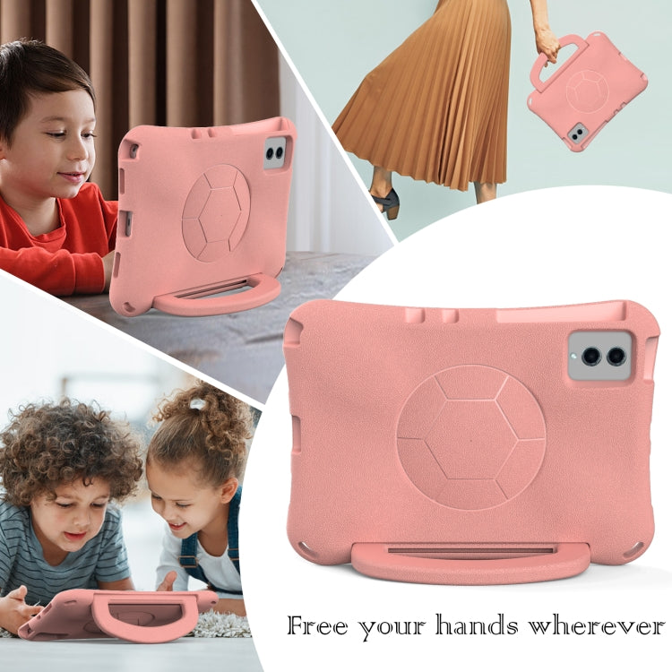 For Samsung Galaxy Tab S9 FE 11 X510 2023 Handle Football Shaped EVA Shockproof Tablet Case(Light Pink) - Galaxy Tab S9 FE by PMC Jewellery | Online Shopping South Africa | PMC Jewellery | Buy Now Pay Later Mobicred