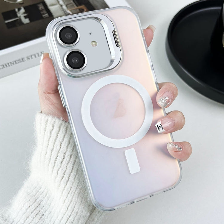 For iPhone 12 MagSafe Lens Holder PC Hybrid TPU Phone Case(White) - iPhone 12 / 12 Pro Cases by PMC Jewellery | Online Shopping South Africa | PMC Jewellery