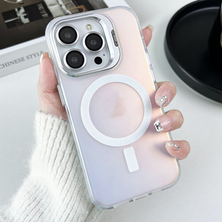 For iPhone 13 Pro MagSafe Lens Holder PC Hybrid TPU Phone Case(White) - iPhone 13 Pro Cases by PMC Jewellery | Online Shopping South Africa | PMC Jewellery