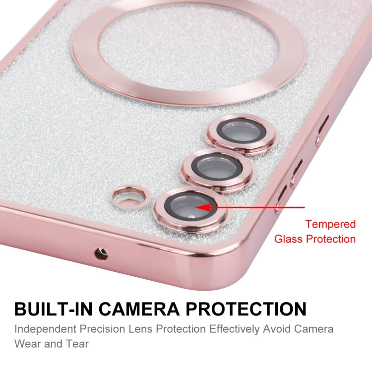 For Samsung Galaxy S24 5G ENKAY Hat-Prince Magnetic Glitter Plated TPU Phone Case with Lens Film(Pink) - Galaxy S24 5G Cases by ENKAY | Online Shopping South Africa | PMC Jewellery | Buy Now Pay Later Mobicred