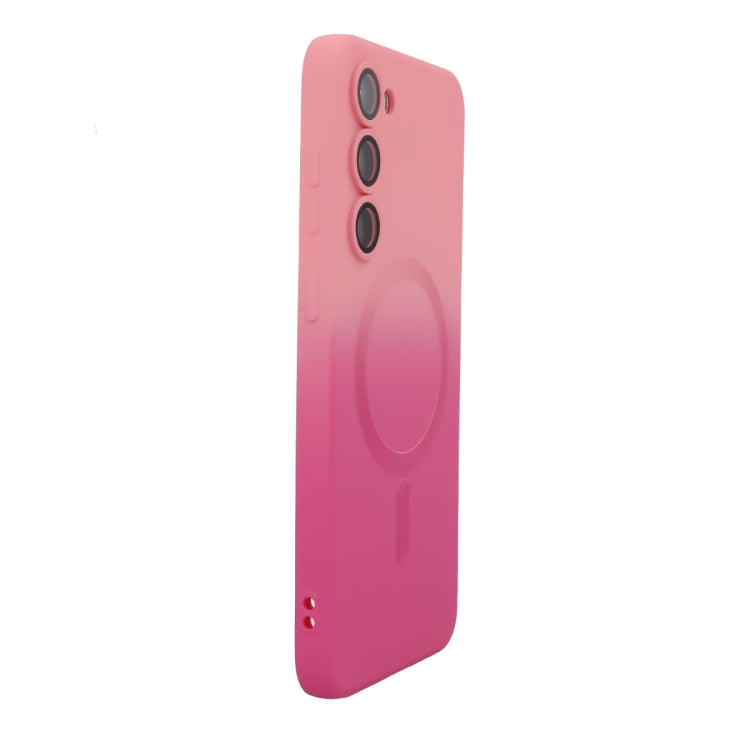 For Samsung Galaxy S23 5G ENKAY Hat-Prince MagSafe Rainbow Gradient Silicone Phone Case with Lens Film(Pink Rose) - Galaxy S23 5G Cases by ENKAY | Online Shopping South Africa | PMC Jewellery