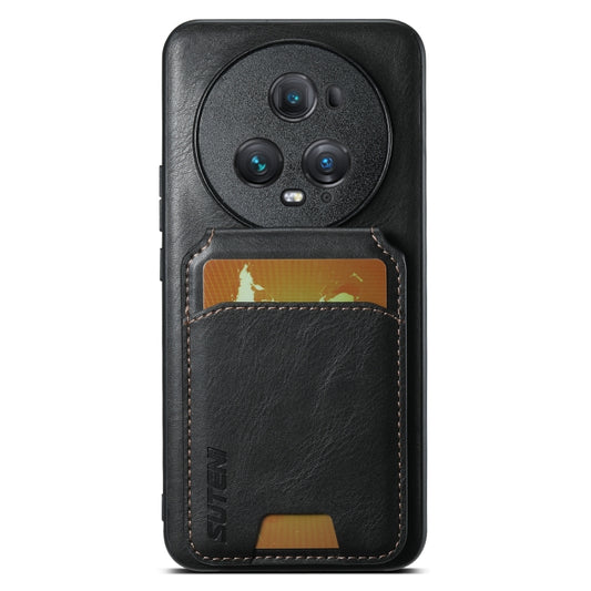 For Honor Magic6 Pro Suteni H02 Leather Wallet Stand Back Phone Case(Black) - Honor Cases by Suteni | Online Shopping South Africa | PMC Jewellery | Buy Now Pay Later Mobicred
