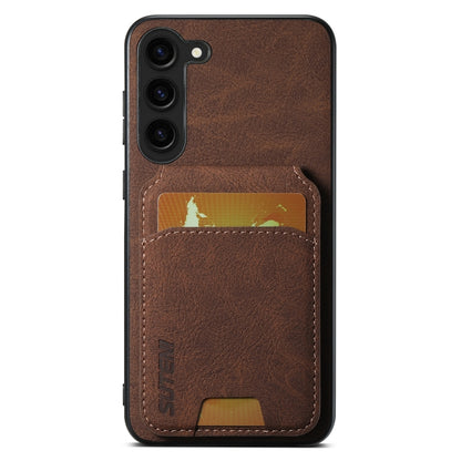 For Samsung Galaxy S24+ 5G Suteni H02 Litchi Leather Card Wallet Stand Back Phone Case(Brown) - Galaxy S24+ 5G Cases by Suteni | Online Shopping South Africa | PMC Jewellery | Buy Now Pay Later Mobicred