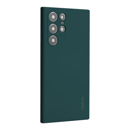 For Samsung Galaxy S25 Ultra 5G ENKAY Liquid Silicone Soft Shockproof Phone Case(Dark Green) - Galaxy S25 Ultra 5G Cases by ENKAY | Online Shopping South Africa | PMC Jewellery | Buy Now Pay Later Mobicred