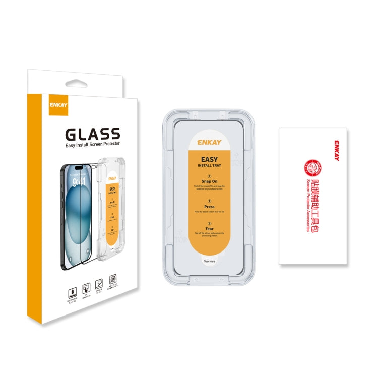 For iPhone 15 Pro ENKAY Easy Install High Alumina Silicon Full Glass Film - iPhone 15 Pro Tempered Glass by ENKAY | Online Shopping South Africa | PMC Jewellery