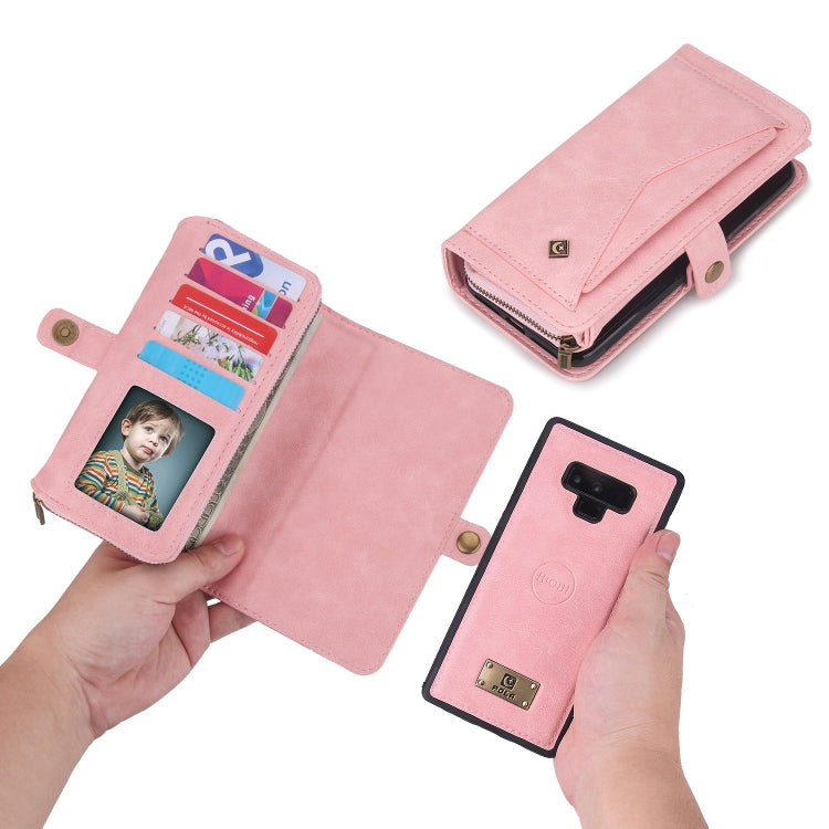 For Samsung Galaxy Note9 Multi-functional Zipper Wallet Leather Phone Case(Pink) - Galaxy Phone Cases by PMC Jewellery | Online Shopping South Africa | PMC Jewellery