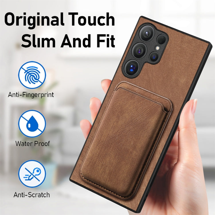 For Samsung Galaxy S25 Ultra 5G Retro Leather Card Bag Magnetic Phone Case(Brown) - Galaxy S25 Ultra 5G Cases by PMC Jewellery | Online Shopping South Africa | PMC Jewellery | Buy Now Pay Later Mobicred