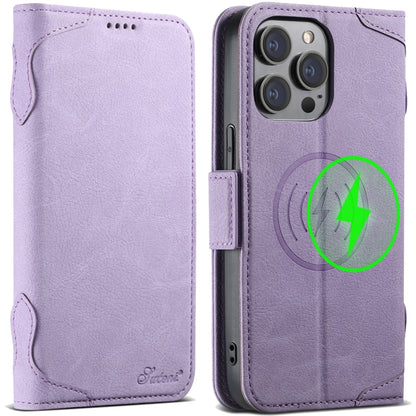 For iPhone 13 Pro SUTENI J07 Multifunctional Horizontal Flip Magsafe Leather Phone Case(Purple) - iPhone 13 Pro Cases by Suteni | Online Shopping South Africa | PMC Jewellery | Buy Now Pay Later Mobicred