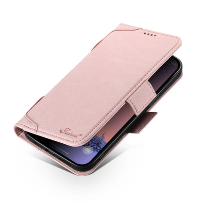 For iPhone 14 Pro SUTENI J07 Multifunctional Horizontal Flip Magsafe Leather Phone Case(Pink) - iPhone 14 Pro Cases by Suteni | Online Shopping South Africa | PMC Jewellery | Buy Now Pay Later Mobicred