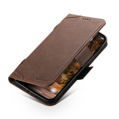 For iPhone 15 Pro SUTENI J07 Multifunctional Horizontal Flip Magsafe Leather Phone Case(Brown) - iPhone 15 Pro Cases by Suteni | Online Shopping South Africa | PMC Jewellery | Buy Now Pay Later Mobicred