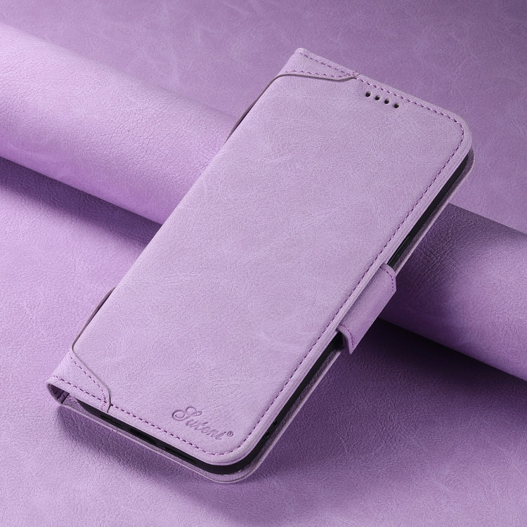 For iPhone 15 Plus SUTENI J07 Multifunctional Horizontal Flip Magsafe Leather Phone Case(Purple) - iPhone 15 Plus Cases by Suteni | Online Shopping South Africa | PMC Jewellery | Buy Now Pay Later Mobicred