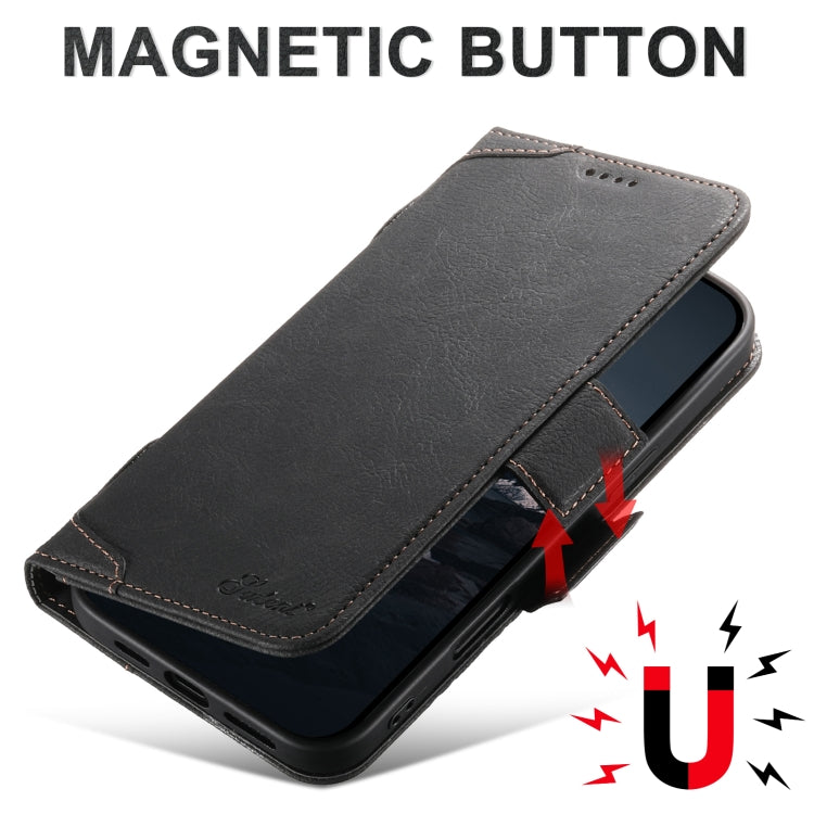 For iPhone 16 Pro SUTENI J07 Multifunctional Horizontal Flip Magsafe Leather Phone Case(Black) - iPhone 16 Pro Cases by Suteni | Online Shopping South Africa | PMC Jewellery | Buy Now Pay Later Mobicred