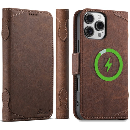 For iPhone 16 Pro SUTENI J07 Multifunctional Horizontal Flip Magsafe Leather Phone Case(Brown) - iPhone 16 Pro Cases by Suteni | Online Shopping South Africa | PMC Jewellery | Buy Now Pay Later Mobicred