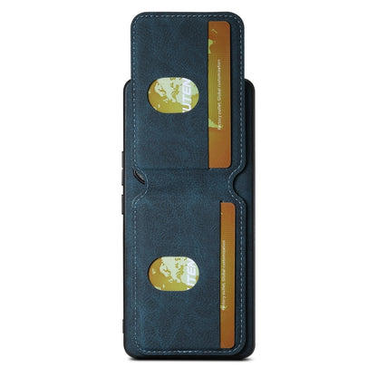 For  Honor 90 Suteni H02 Litchi Leather Card Wallet Stand Back Phone Case(Blue) - Honor Cases by Suteni | Online Shopping South Africa | PMC Jewellery