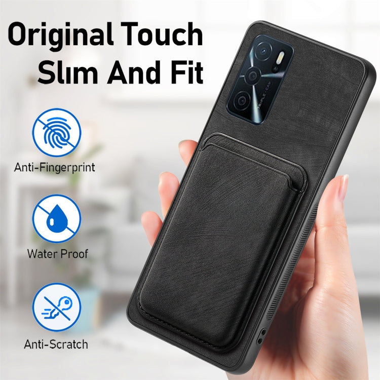 For OPPO Reno10 Global Retro Leather Card Bag Magnetic Phone Case(Black) - OPPO Cases by PMC Jewellery | Online Shopping South Africa | PMC Jewellery | Buy Now Pay Later Mobicred