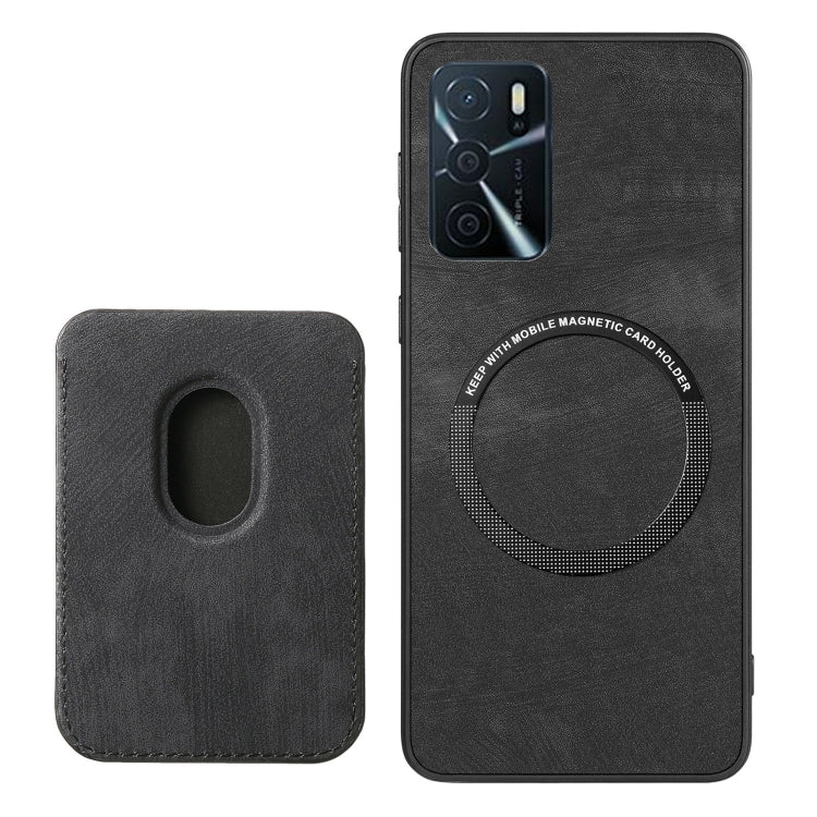 For OPPO Reno10 Pro Global Retro Leather Card Bag Magnetic Phone Case(Black) - OPPO Cases by PMC Jewellery | Online Shopping South Africa | PMC Jewellery | Buy Now Pay Later Mobicred