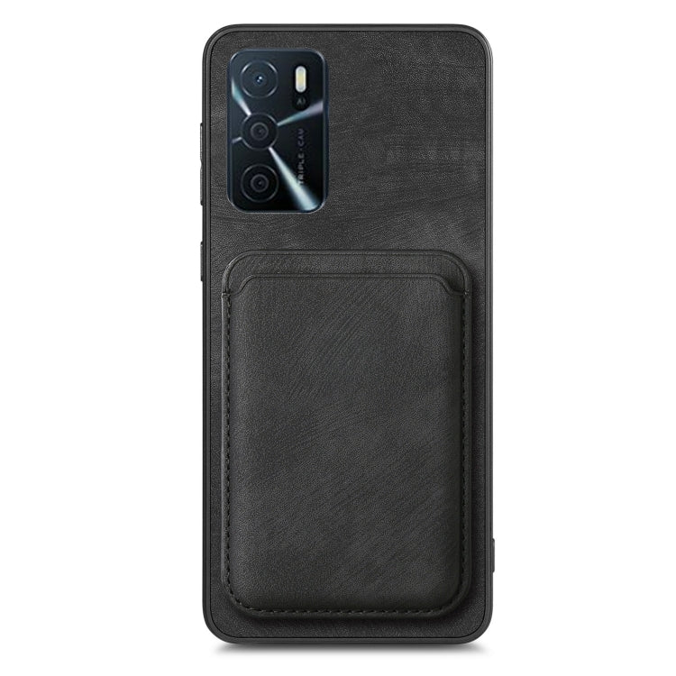 For OPPO A78 4G Retro Leather Card Bag Magnetic Phone Case(Black) - OPPO Cases by PMC Jewellery | Online Shopping South Africa | PMC Jewellery | Buy Now Pay Later Mobicred