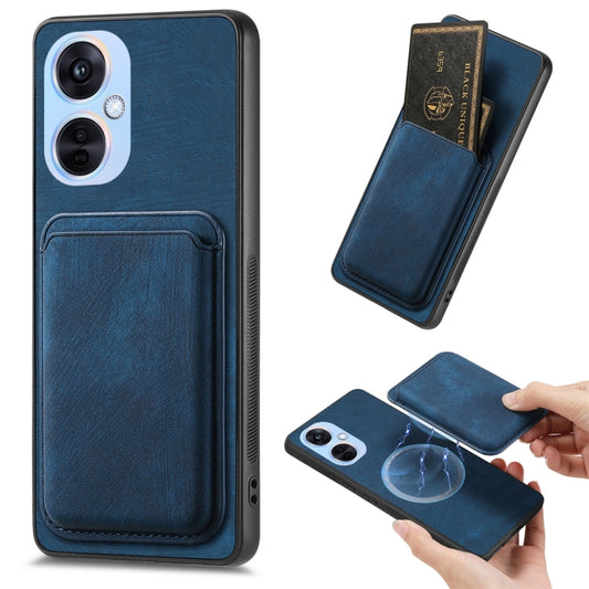 For OPPO K11X 5G Retro Leather Card Bag Magnetic Phone Case(Blue) - OPPO Cases by PMC Jewellery | Online Shopping South Africa | PMC Jewellery | Buy Now Pay Later Mobicred