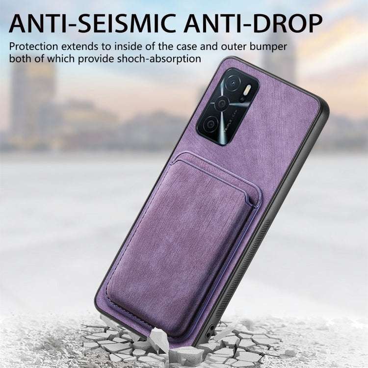 For OPPO Reno10 Pro+ Retro Leather Card Bag Magnetic Phone Case(Purple) - OPPO Cases by PMC Jewellery | Online Shopping South Africa | PMC Jewellery | Buy Now Pay Later Mobicred