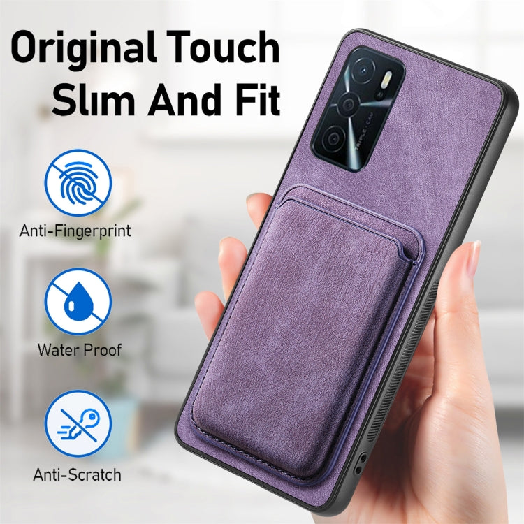 For OPPO Reno10 Pro+ Retro Leather Card Bag Magnetic Phone Case(Purple) - OPPO Cases by PMC Jewellery | Online Shopping South Africa | PMC Jewellery | Buy Now Pay Later Mobicred