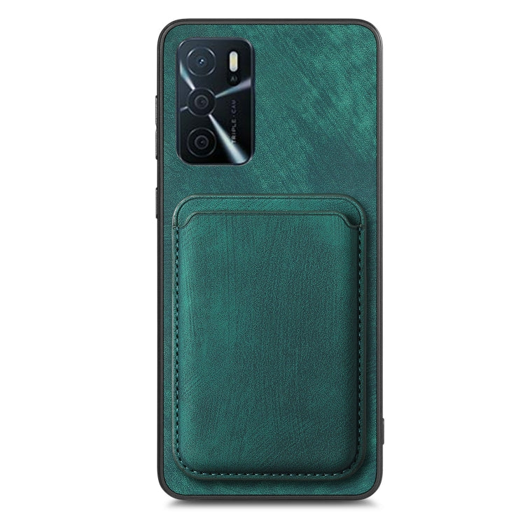 For OPPO Reno8 T 5G Retro Leather Card Bag Magnetic Phone Case(Green) - OPPO Cases by PMC Jewellery | Online Shopping South Africa | PMC Jewellery | Buy Now Pay Later Mobicred
