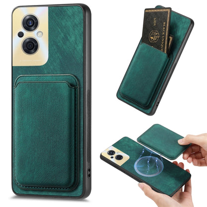 For OPPO Reno8 Z Retro Leather Card Bag Magnetic Phone Case(Green) - OPPO Cases by PMC Jewellery | Online Shopping South Africa | PMC Jewellery | Buy Now Pay Later Mobicred