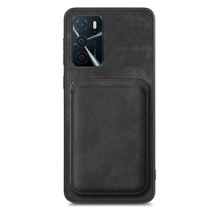 For OPPO Reno9 Pro+ 5G Retro Leather Card Bag Magnetic Phone Case(Black) - OPPO Cases by PMC Jewellery | Online Shopping South Africa | PMC Jewellery | Buy Now Pay Later Mobicred