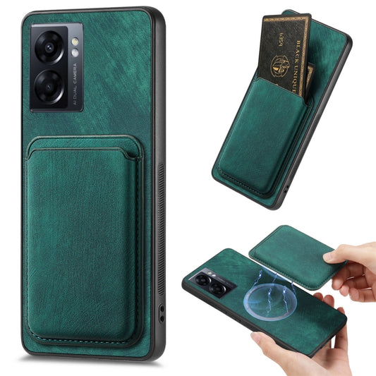 For OPPO A57 5G Retro Leather Card Bag Magnetic Phone Case(Green) - OPPO Cases by PMC Jewellery | Online Shopping South Africa | PMC Jewellery | Buy Now Pay Later Mobicred