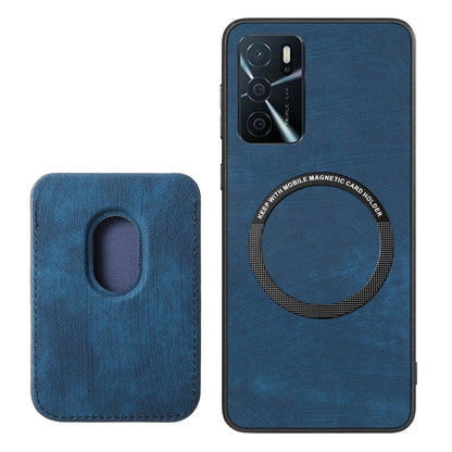 For OPPO A16K Retro Leather Card Bag Magnetic Phone Case(Blue) - OPPO Cases by PMC Jewellery | Online Shopping South Africa | PMC Jewellery | Buy Now Pay Later Mobicred