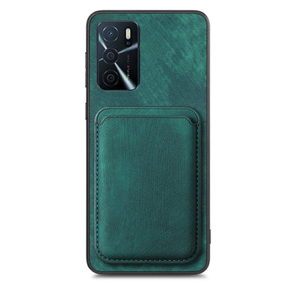 For OPPO A16K Retro Leather Card Bag Magnetic Phone Case(Green) - OPPO Cases by PMC Jewellery | Online Shopping South Africa | PMC Jewellery | Buy Now Pay Later Mobicred