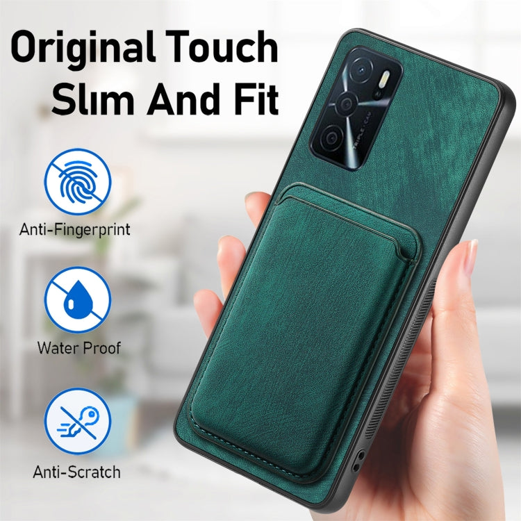 For OPPO Reno6 5G Retro Leather Card Bag Magnetic Phone Case(Green) - OPPO Cases by PMC Jewellery | Online Shopping South Africa | PMC Jewellery | Buy Now Pay Later Mobicred