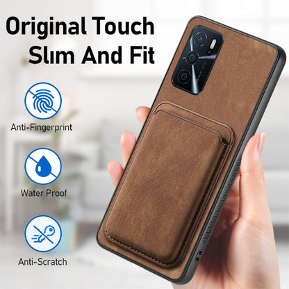 For OPPO F19 Pro Retro Leather Card Bag Magnetic Phone Case(Brown) - OPPO Cases by PMC Jewellery | Online Shopping South Africa | PMC Jewellery | Buy Now Pay Later Mobicred