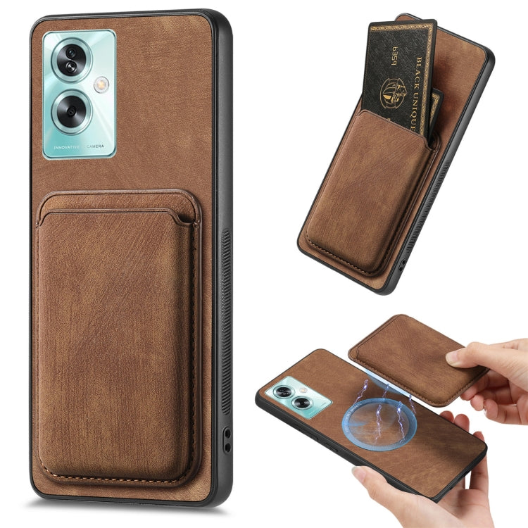 For OPPO A79 5G Retro Leather Card Bag Magnetic Phone Case(Brown) - OPPO Cases by PMC Jewellery | Online Shopping South Africa | PMC Jewellery | Buy Now Pay Later Mobicred